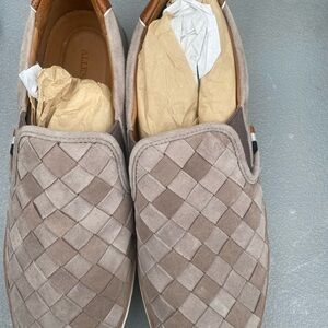 Allen Edmonds Taupe Woven Leather Slip-Ons